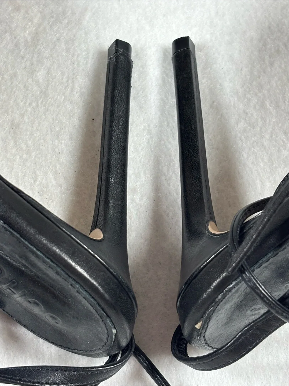 Schutz Black Leather Lace-Up Strappy Stiletto Heels | Size 9.5B | Made in Brazil